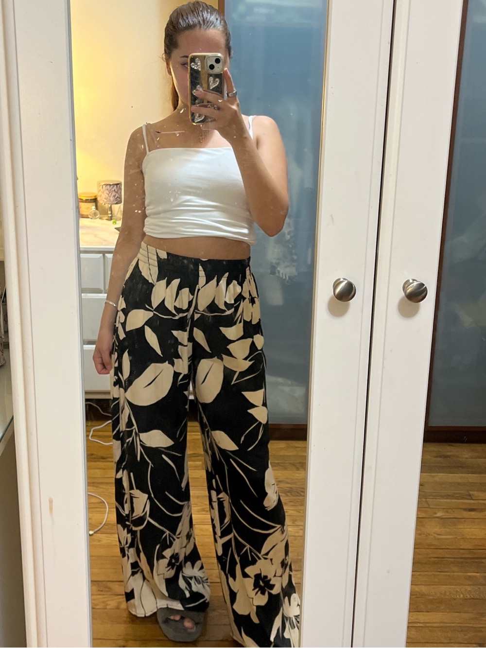 Wide-Leg Floral Pants